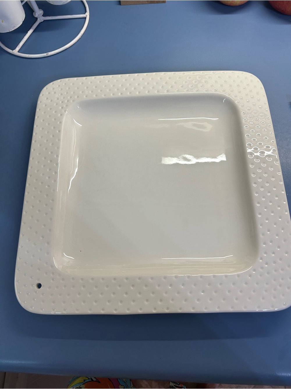 NWOT. Nora Fleming White China Textured Square Serving Tray